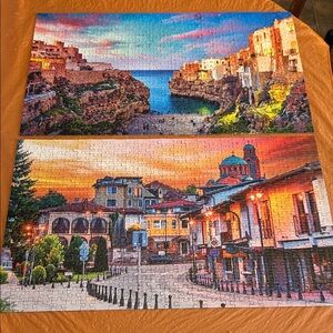 Luxe Sunset Coastal and Village Puzzle Set